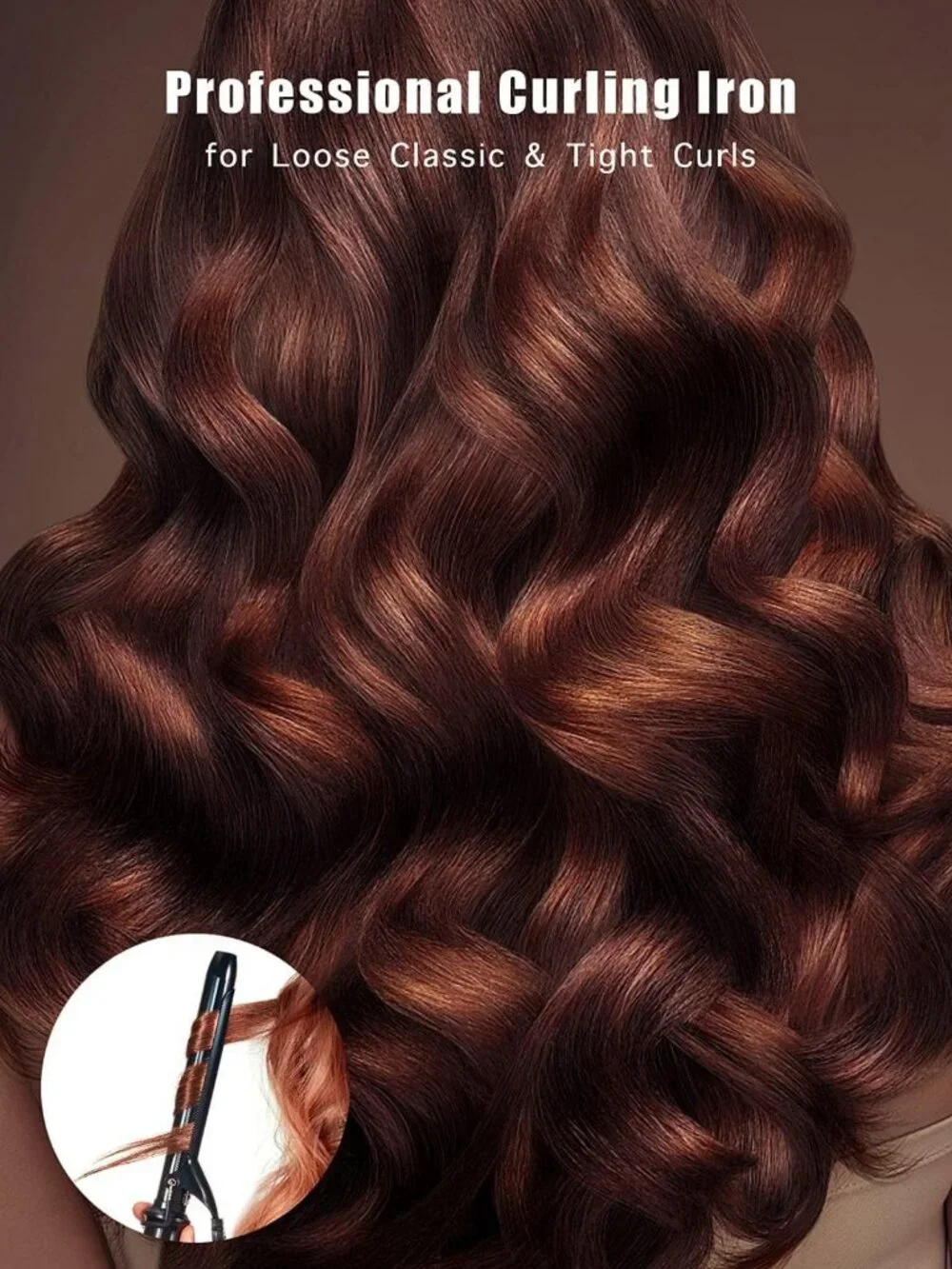 1-Inch Extra Long Hair Curling Iron, Ceramic Tourmaline, Dual Voltage, 450°F